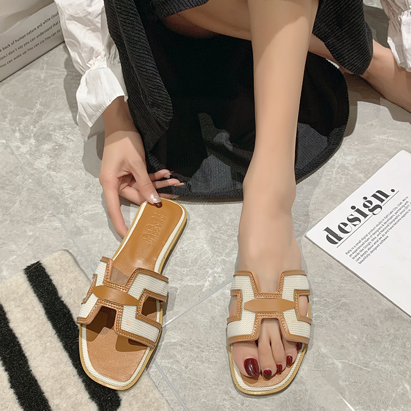 Dép Chữ H Giày Sandal Đế Bằng Chống Trượt Phong Cách Âu Mỹ Thời Trang 2025 Kèm Hộp Đựng Phiên bản nâng cấp