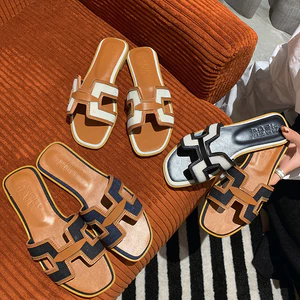Dép Chữ H Giày Sandal Đế Bằng Chống Trượt Phong Cách Âu Mỹ Thời Trang 2025 Kèm Hộp Đựng Phiên bản nâng cấp