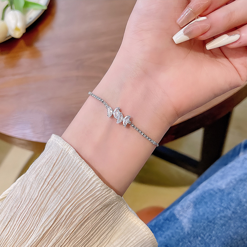 Sang trọng tinh tế zircon bow bracelet nữ pull-out bracelet