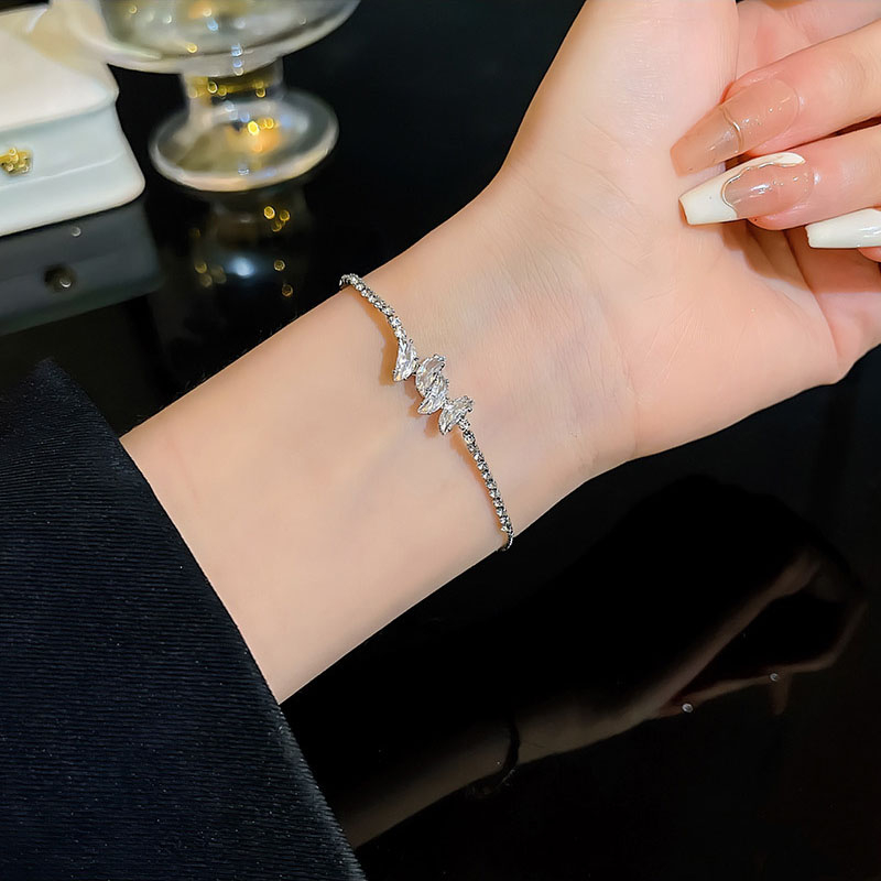 Sang trọng tinh tế zircon bow bracelet nữ pull-out bracelet