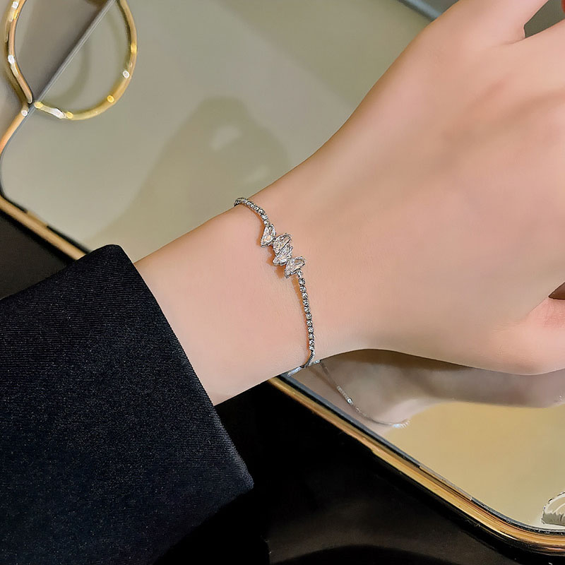 Sang trọng tinh tế zircon bow bracelet nữ pull-out bracelet