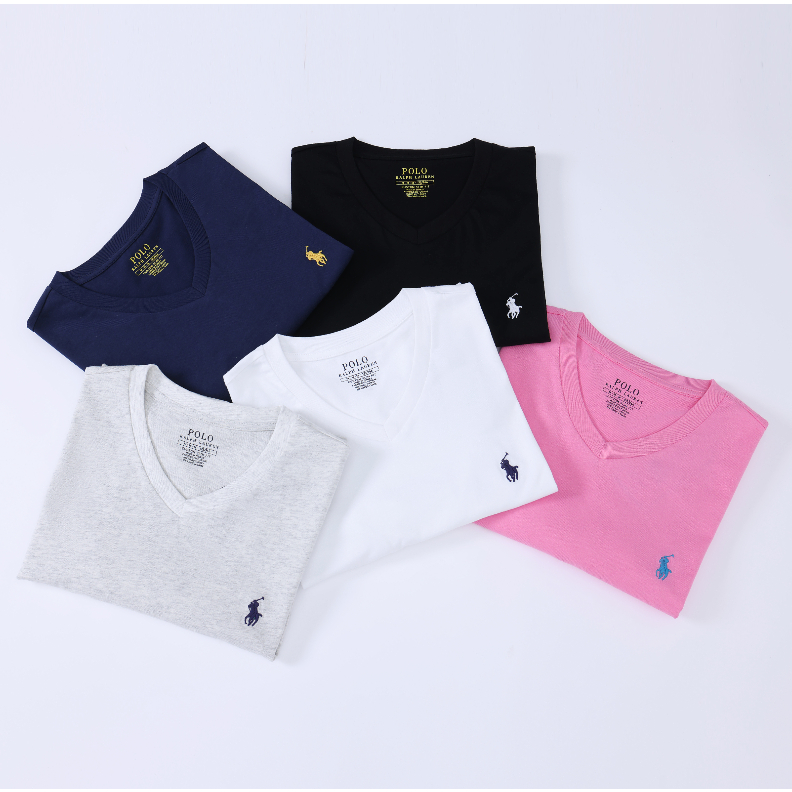 Áo Thun Ralph Lauren RL Ngắn Tay Cổ Chữ V Họa Tiết Thêu Thời Trang Cho ...