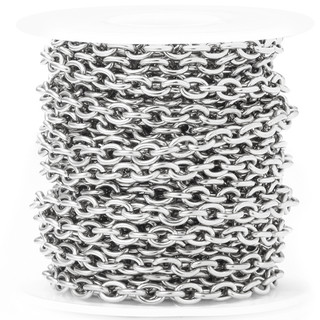 Chiều rộng 1.5 / 2 / 2.5 / 3 / 3.8 / 4.5 / 5 / 6 / 7 / 8mm Thép không gỉ Rolo Dây chuyền cáp Vòng cổ tròn DIY Trang sức Làm vòng tay Curban Rất nhiều Dropshipping Số lượng lớn 1 mét