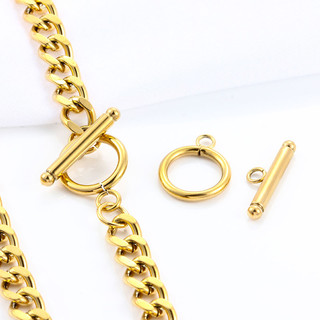 2 Bộ / lốc Cổ Điển OT Khóa Cho Vòng Cổ Vòng Tay Làm Thép Không Gỉ 18K Đầu Nối Vàng Chuyển Đổi Khóa DIY Trang Sức Phát Hiện