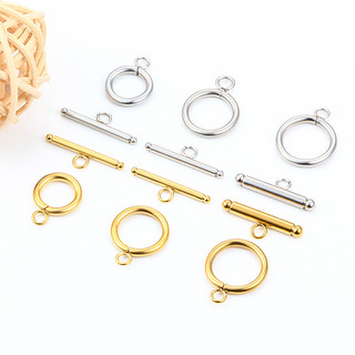 2 Bộ / lốc Cổ Điển OT Khóa Cho Vòng Cổ Vòng Tay Làm Thép Không Gỉ 18K Đầu Nối Vàng Chuyển Đổi Khóa DIY Trang Sức Phát Hiện