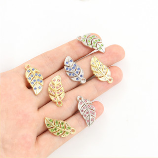 Hợp thời trang thạch đầy màu sắc lá bùa tạo kiểu 10 cái tự làm cặp đôi bạn bè đơn giản tính khí trang sức phụ kiện dây chuyền bông tai phụ kiện tóc mặt dây hợp kim