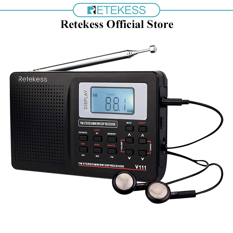 Ảnh Radio Retekess V111 Hỗ Trợ Pin AM FM / AA Kèm Tai Nghe Tiện Lợi 1