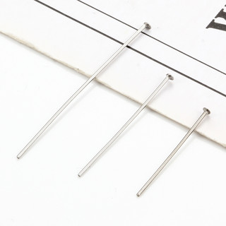 100 Cái / lốc 15 / 20 / 25 / 30 / 35 / 40 / 50 Mm Đầu Chân Chiều Rộng 0.6 Mm Thép Không Gỉ Thẳng T Chân Cho DIY Trang Sức Làm Bông Tai Đồ Dùng