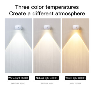 Đèn LED cảm biến cơ thể không dây ánh sáng trắng ấm, đèn ban đêm treo tường, dùng cho bếp, phòng ngủ, cầu thang, tủ quần áo, sạc lại