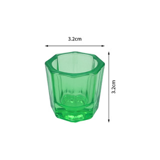Cốc bát giác thủy tinh 8 mặt, bát trộn bột lỏng cho nghệ thuật làm móng, thiết bị hỗ trợ pha trộn nha khoa