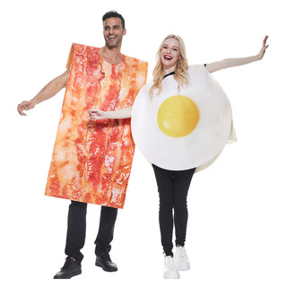 Người lớn vui nhộn thịt xông khói & trứng cặp đôi bộ trang phục nam bữa tiệc halloween đồ ăn ngon cosplay trang phục nam nữ biểu diễn sân khấu lạ mắt trang phục linh vật mới lạ ăn mặc