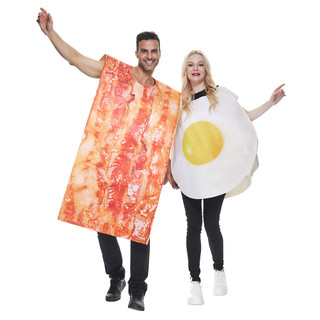 Người lớn vui nhộn thịt xông khói & trứng cặp đôi bộ trang phục nam bữa tiệc halloween đồ ăn ngon cosplay trang phục nam nữ biểu diễn sân khấu lạ mắt trang phục linh vật mới lạ ăn mặc