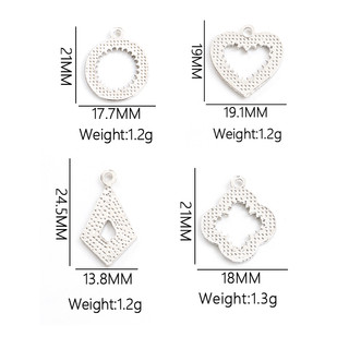 10 cái advanced sense geometry series crystal rhinestones men charms hollow heart & round & four-leaf clover & hình thoi mặt dây chuyền diy tính khí trang sức vòng cổ bông tai nguồn cung cấp