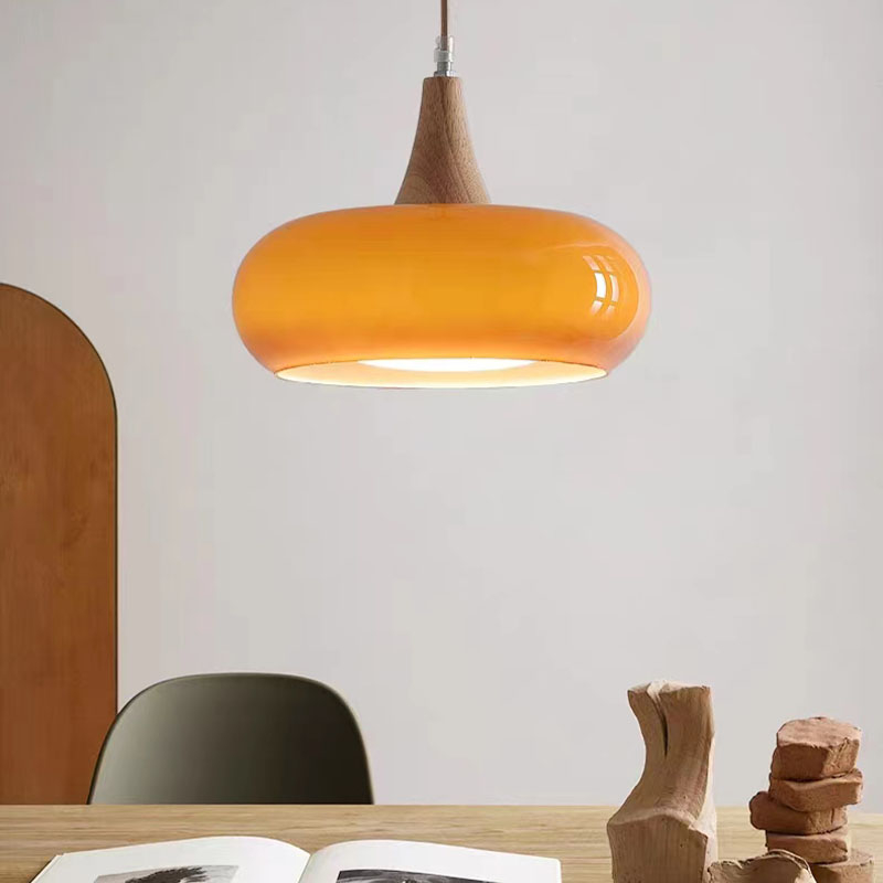 Log Bắc Âu Hồng Retro Nhà Hàng Baohaus Nhà Hàng Đèn Chùm Ban Công Cửa Sổ Vịnh Đèn Thủy Tinh