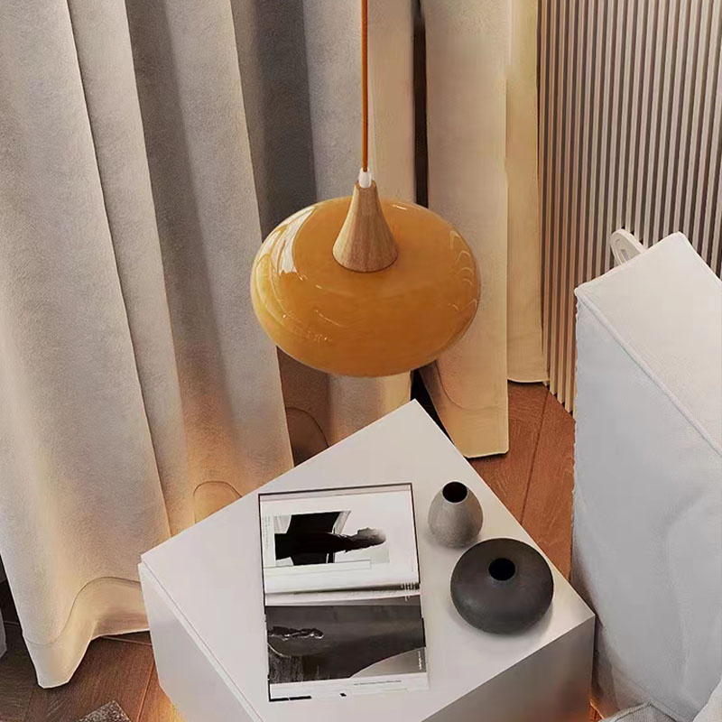 Log Bắc Âu Hồng Retro Nhà Hàng Baohaus Nhà Hàng Đèn Chùm Ban Công Cửa Sổ Vịnh Đèn Thủy Tinh