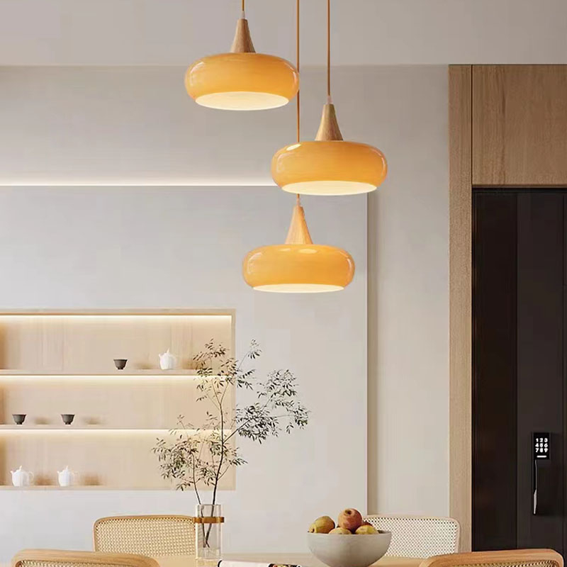 Log Bắc Âu Hồng Retro Nhà Hàng Baohaus Nhà Hàng Đèn Chùm Ban Công Cửa Sổ Vịnh Đèn Thủy Tinh