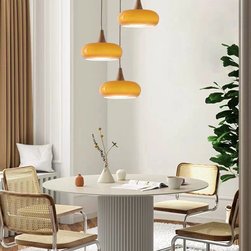Log Bắc Âu Hồng Retro Nhà Hàng Baohaus Nhà Hàng Đèn Chùm Ban Công Cửa Sổ Vịnh Đèn Thủy Tinh