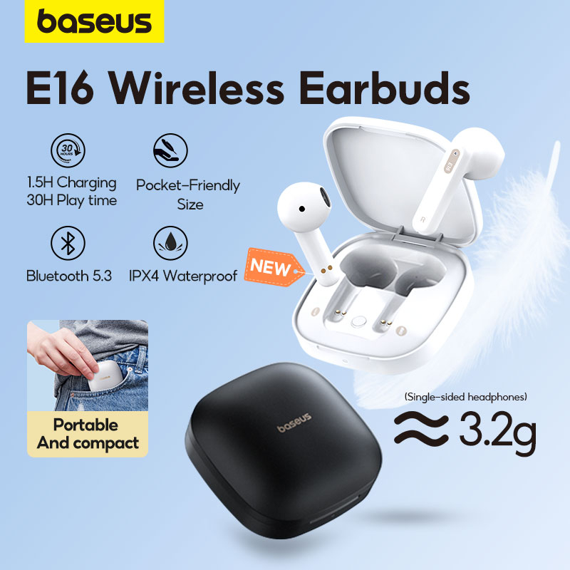 Tai Nghe Nhét Tai Không Dây Baseus TWS E16 Bluetooth 5.3 Chống Nước IPX4 30h