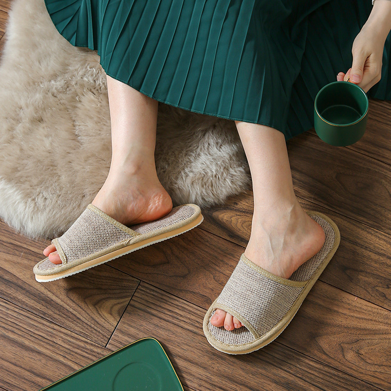 Dép vải lanh trong nhà gia dụng, nam và nữ, cặp đôi, 37-45 size