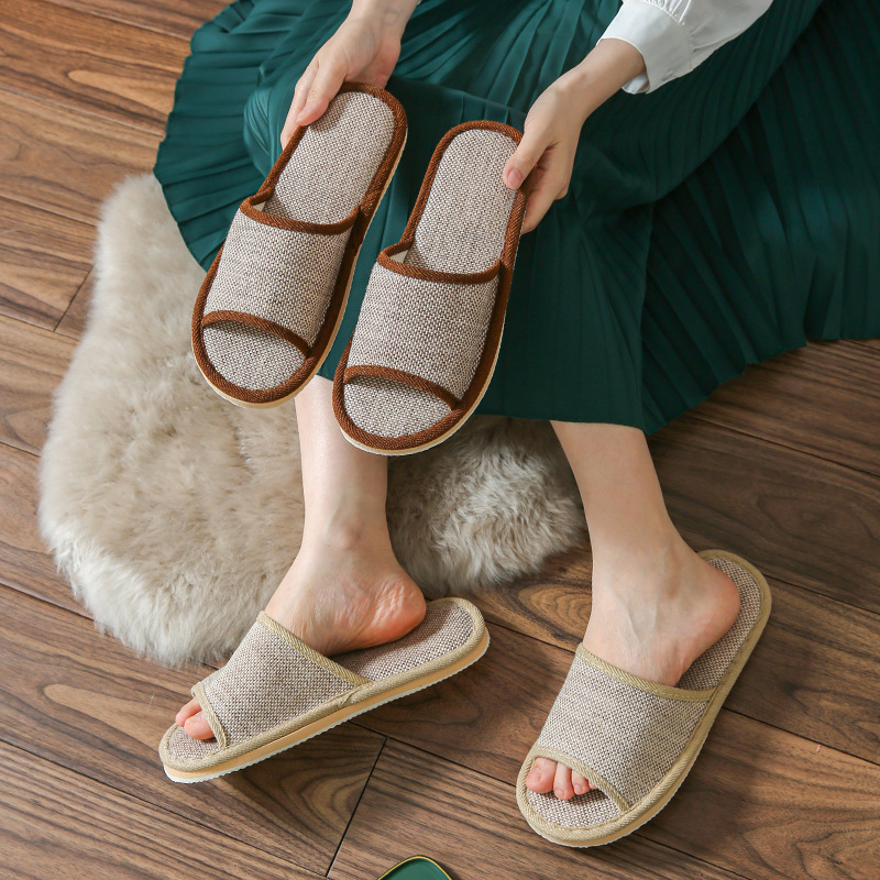 Dép vải lanh trong nhà gia dụng, nam và nữ, cặp đôi, 37-45 size