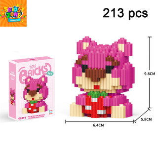 Strawberry bear building block đồ chơi đồ chơi lắp ráp giáo dục gấu dâu đồ trang trí khối xây dựng var
