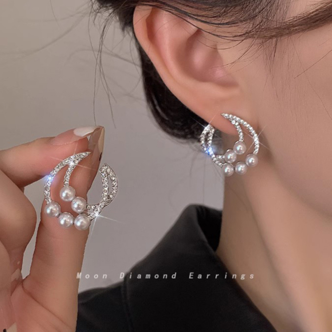 Hợp kim bạc bông tai gió thoáng mát, thiết kế đơn giản, phụ kiện thời trang dành cho nữ