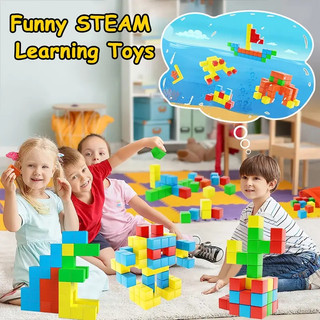 Khối từ tính đồ chơi cho trẻ mới biết đi 3d magnet cubes đồ chơi khối xây dựng từ tính bộ đồ chơi nam châm xây dựng stem cho trẻ em bé trai bé gái