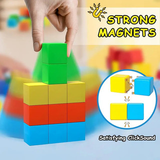 Khối từ tính đồ chơi cho trẻ mới biết đi 3d magnet cubes đồ chơi khối xây dựng từ tính bộ đồ chơi nam châm xây dựng stem cho trẻ em bé trai bé gái