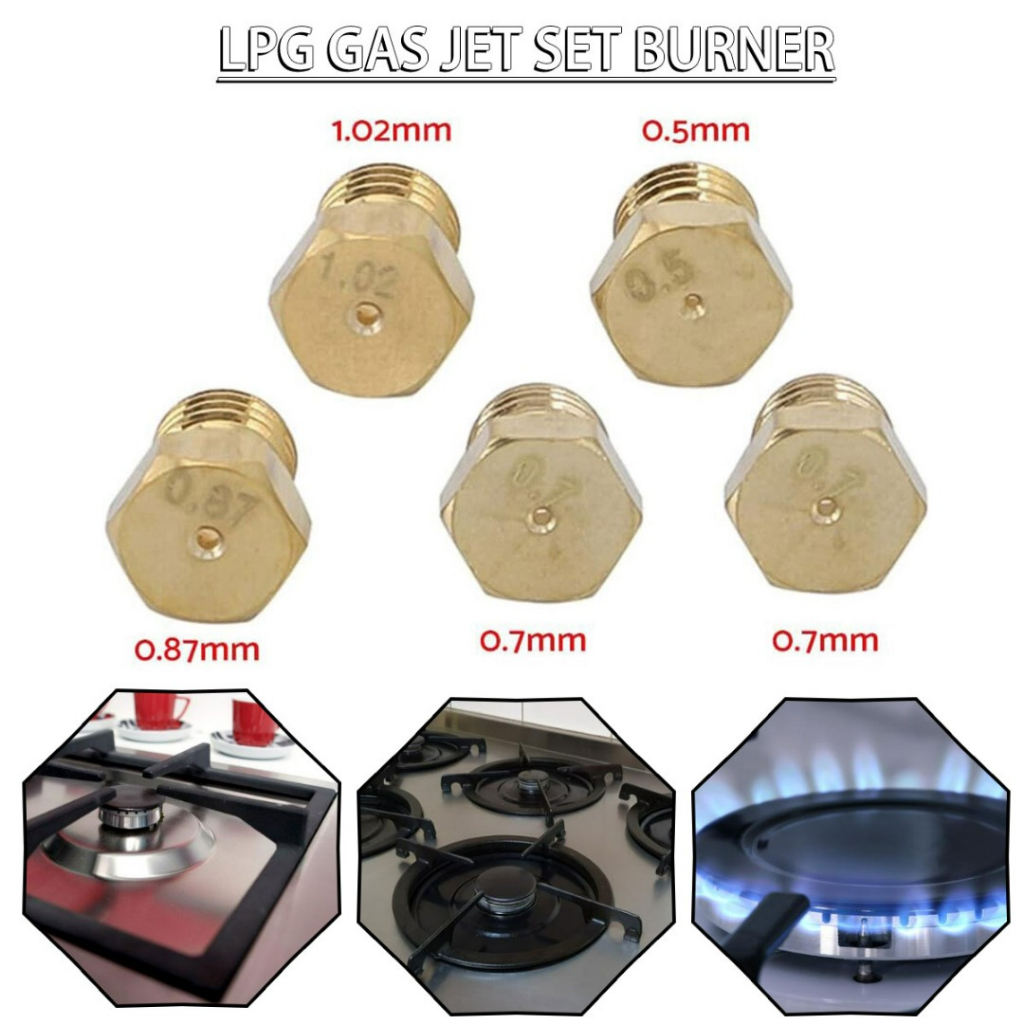 5 cái lpg gas jet set burner gas hob lpg conversion kit đầu phun