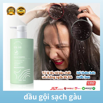 Dầu gội muối biển Dầu gội đầu Dầu Gội Sạch Gàu Dầu gội nấm da đầu làm sạch sâu da đầu 500ml ngăn gàu 3x Kiểm soát dầu Sức Mạnh Đánh Bay Gàu, Ngứa