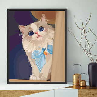 MOZI✨chú mèo dễ thương 40*50cm tranh tô màu theo số tranh tô màu số hoá tranh sơn dầu số  sơn acrylic Con mèo dễ thương tự làm tranh sơn dầu kỹ thuật số bức tranh sơn kỹ thuật số vẽ tranh vẽ tay tranh sơn dầu acrylic bức tranh trang trí tiên ti