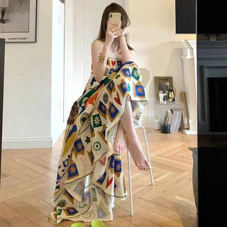 Phong cách hàn quốc phụ nữ cổ điển in áo dài maxi không tay quá khổ đã sẵn sàng cổ mới
