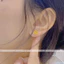 Bông tai titan nữ không gỉ mạ vàng 24k hình bông tuyết phun cát thời trang nhẹ nhàng ngọt ngào