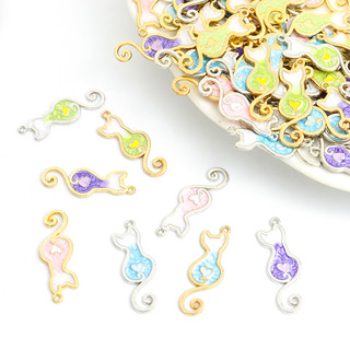 Kpop lovely clash of colors kitten styling enamel charms 10 cái cô gái đồ trang trí mặt dây mèo dễ thương tự làm vòng cổ vòng đeo tay bông tai dầu nhỏ giọt phụ kiện hợp kim