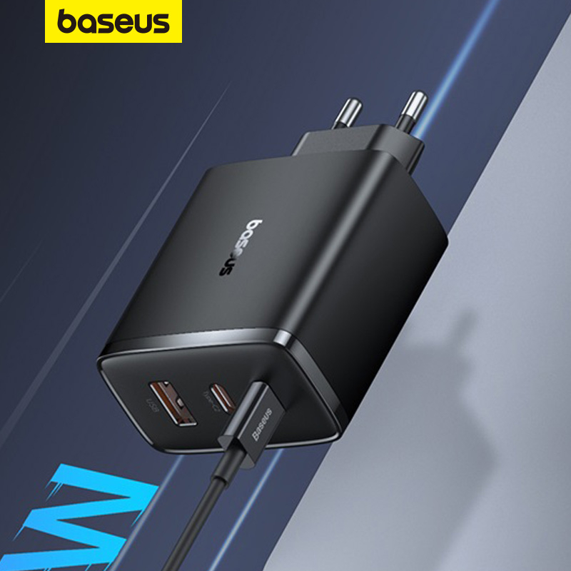 Bộ sạc nhanh Baseus 65w cube pro 2c + u cho iphone 15 14 13 12 Samsung Huawei