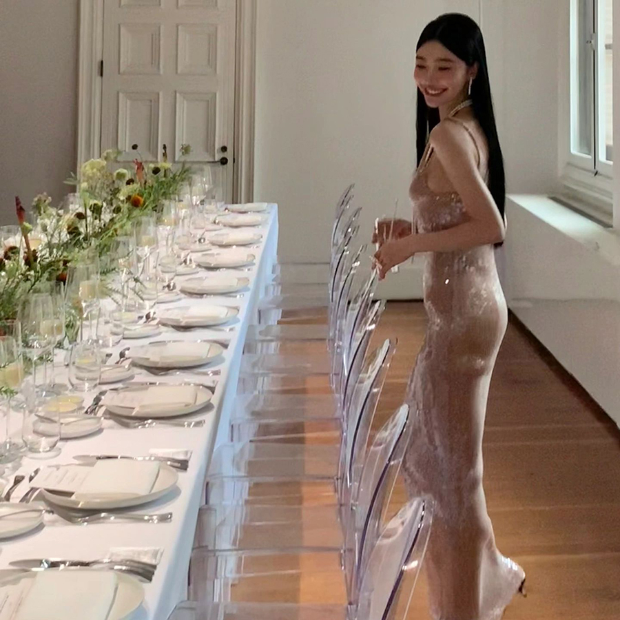 Đầm maxi dài Cutenew hai dây không tay ôm dáng vừa vặn sequin sáng bóng thanh lịch quyến rũ sexy cho nữ dự tiệc