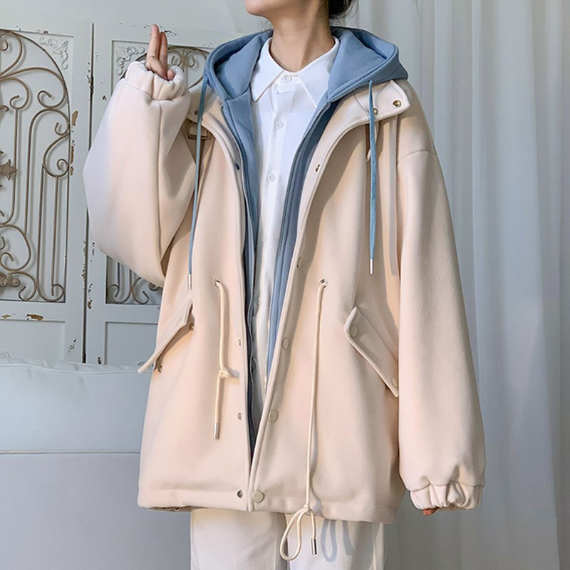 🔥Fake twopiece jacket 🔥 Autumn couple wear hoodie windbreaker áo khoác