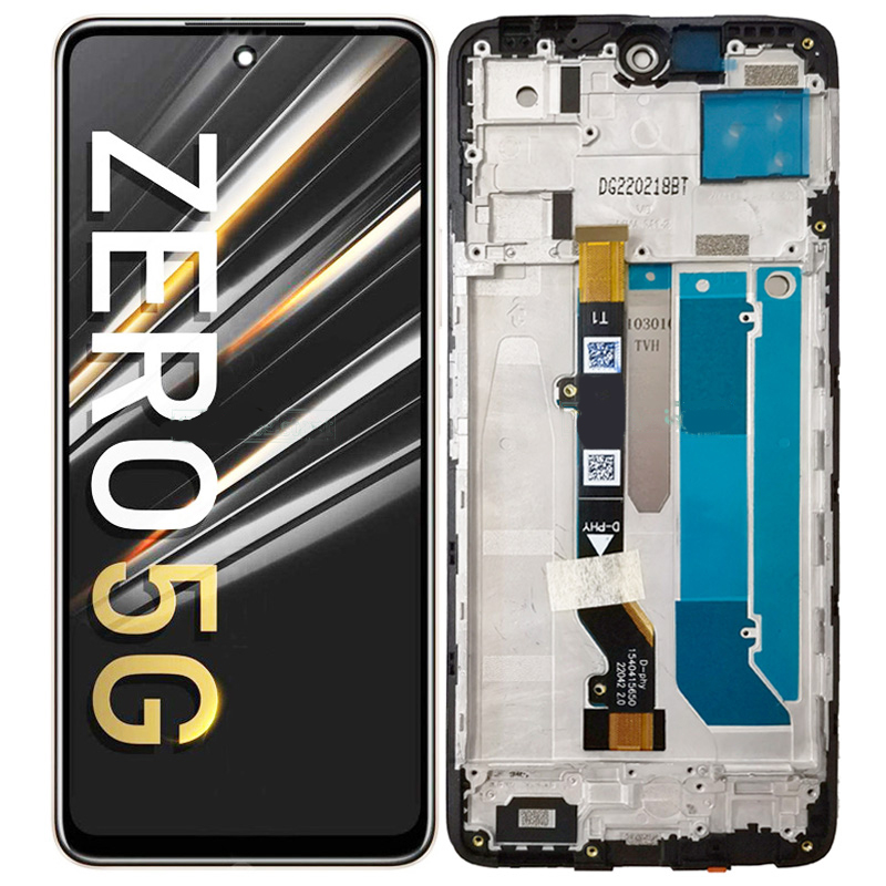 Thử nghiệm cho Infinix Zero 5G X6815 Màn hình LCD Bộ số hóa màn hình cảm ứng X6815B Bộ phận thay thế sửa chữa LCD có khung