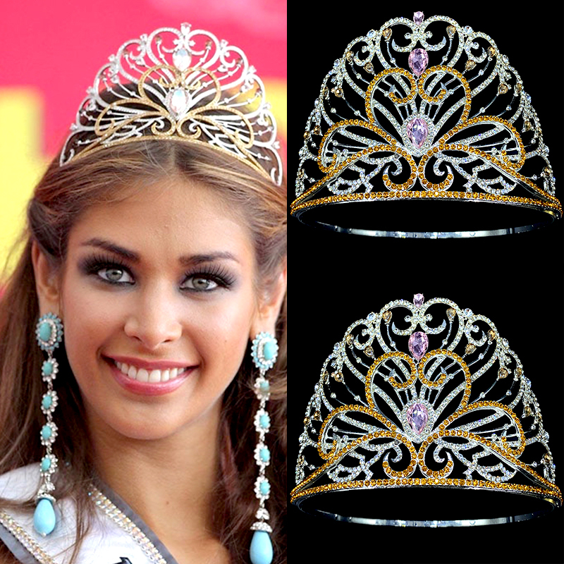 Levery design miss universe 2007 phụ kiện tóc mũ cao crown