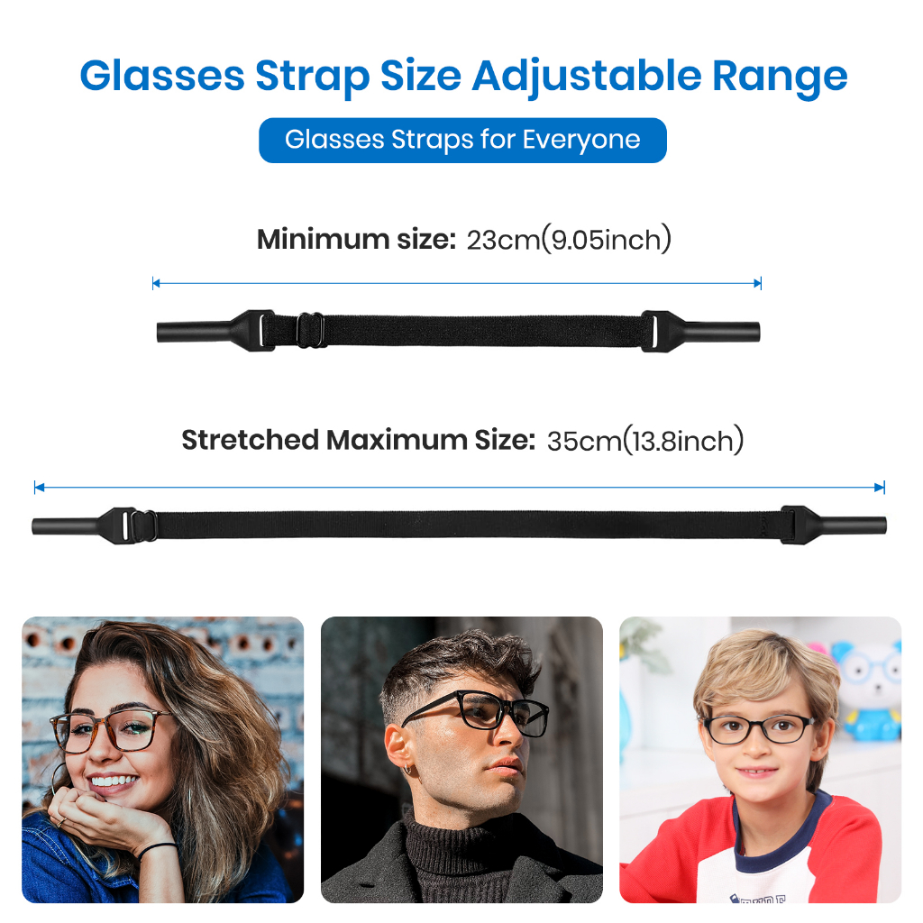 Cyuxs fashion sports glasses non-slip rope có thể điều chỉnh dây đeo cố định kính chân chống trượt chất liệu nylon + silicone 7801z23