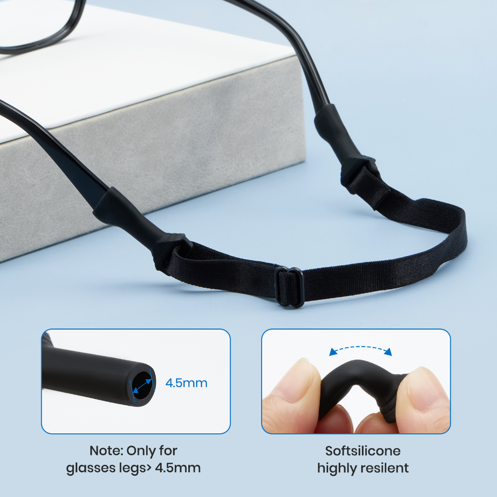Cyuxs fashion sports glasses non-slip rope có thể điều chỉnh dây đeo cố định kính chân chống trượt chất liệu nylon + silicone 7801z23