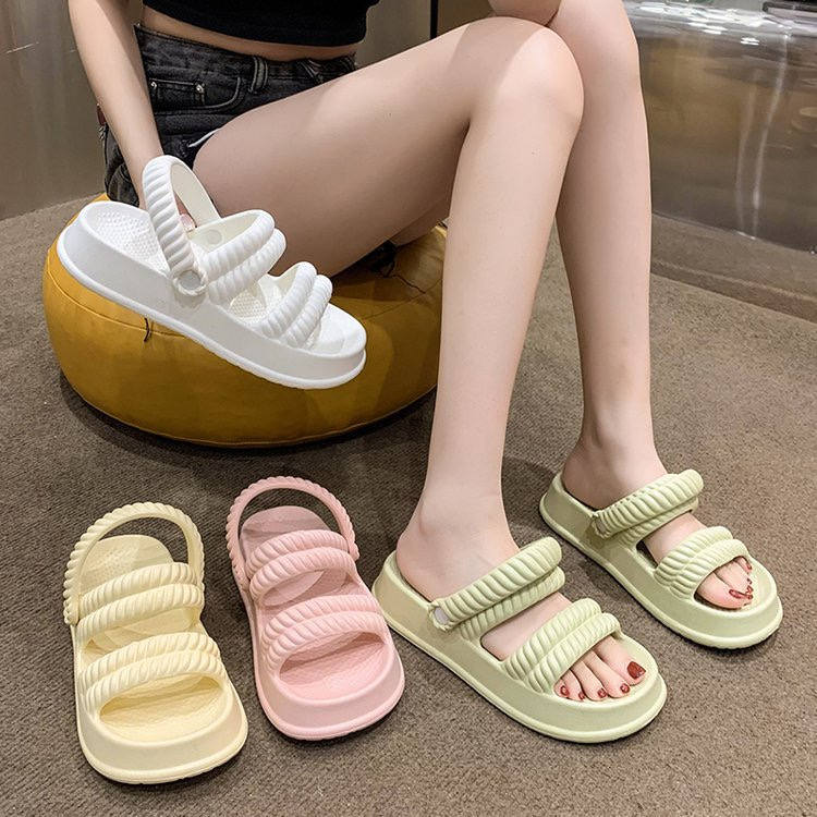 Dép Sandal Nữ  Eva 3.5cm cao cấp rỗng cao gót chống nước chống trượt