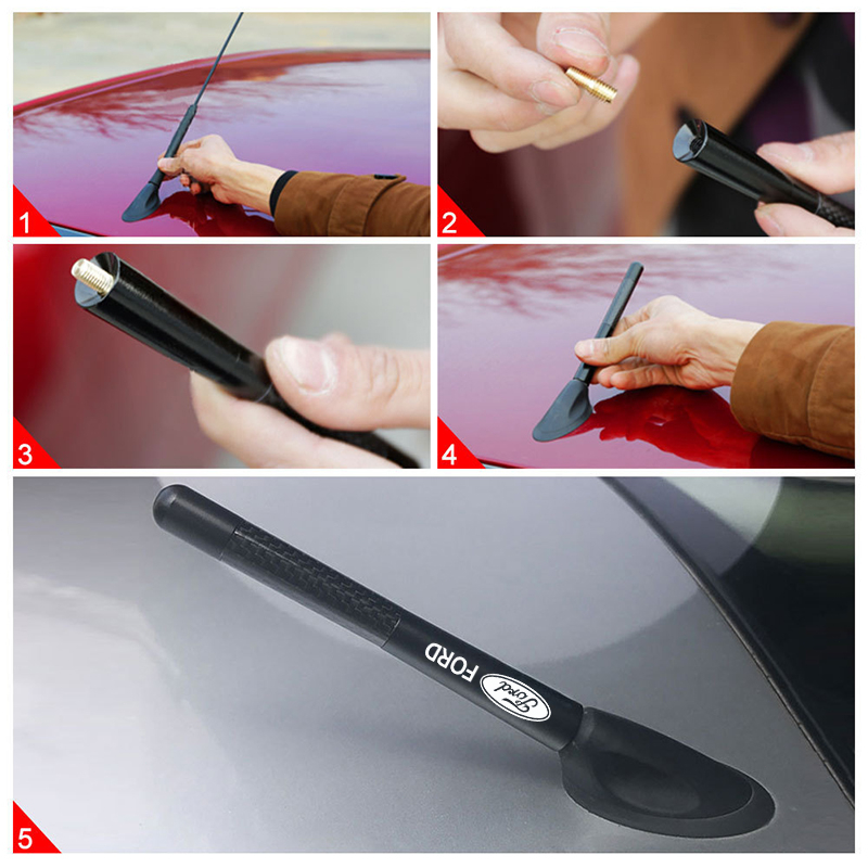 1 Chiếc Kim Loại Ăng Ten Ô Tô Thay Thế Logo Ô Tô Cột Ngắn Trên Không Cho Xe Ford Fiesta EcoSport ESCORT Ranger Mondeo Mustang FOCUS 2 3 4 5