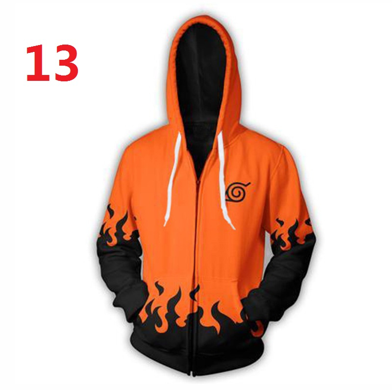 Naruto Dây Kéo Áo Khoác unisex Áo Len Anime Áo Khoác