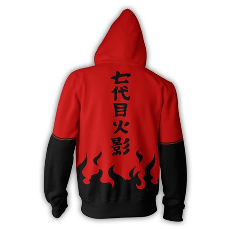 Naruto Dây Kéo Áo Khoác unisex Áo Len Anime Áo Khoác