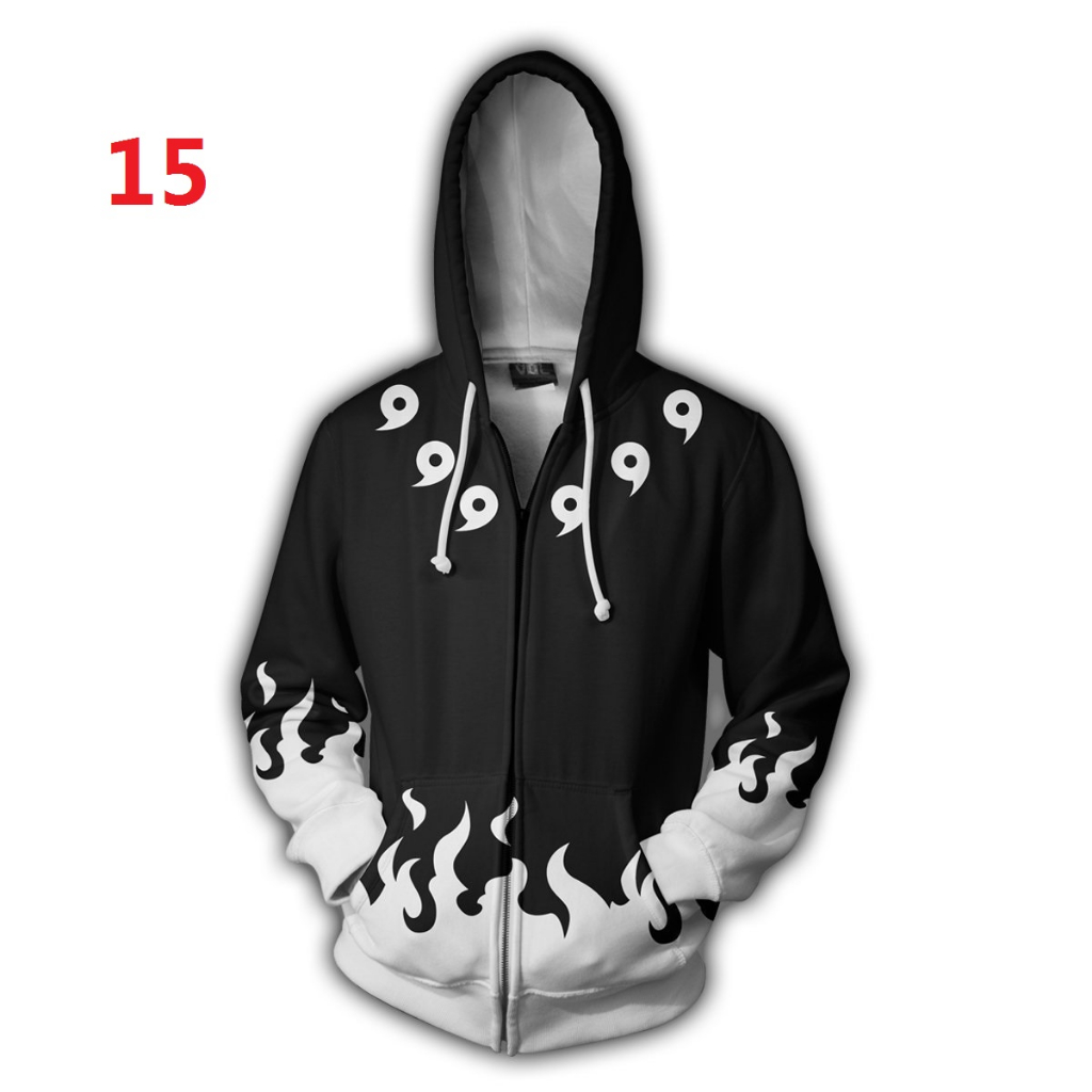 Naruto Dây Kéo Áo Khoác unisex Áo Len Anime Áo Khoác