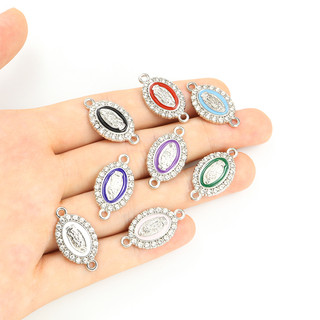 Thạch sáng bóng dát saint virgin mary men kết nối 10 cái hình bầu dục phụ kiện trang sức tôn giáo cho tự làm vòng cổ vòng tay bông tai bùa hộ mệnh