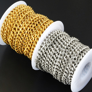 Thép không gỉ Curban Liên Kết Dây Xích Thực Vật Dây Thắt Lưng DIY Trang Sức Làm Vòng Tay Handmade Vòng Cổ Phụ Kiện Đa Dạng Dây Xích 1M
