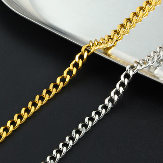 Thép không gỉ Curban Liên Kết Dây Xích Thực Vật Dây Thắt Lưng DIY Trang Sức Làm Vòng Tay Handmade Vòng Cổ Phụ Kiện Đa Dạng Dây Xích 1M