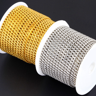 Thép không gỉ Curban Liên Kết Dây Xích Thực Vật Dây Thắt Lưng DIY Trang Sức Làm Vòng Tay Handmade Vòng Cổ Phụ Kiện Đa Dạng Dây Xích 1M